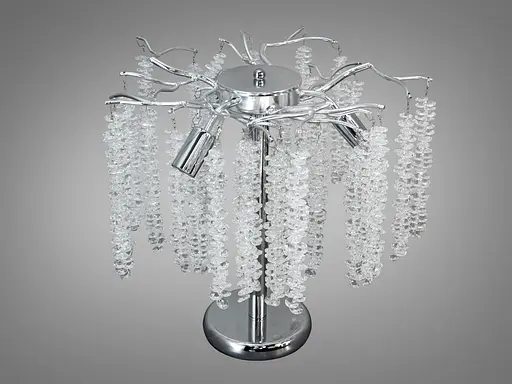 Настольная лампа Глициния хром хрустальные подвески 3 лампы - фото 2