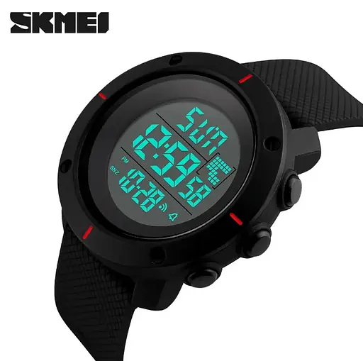 Мужские спортивные часы Skmei 1213 dekker чорные с красным - фото 2