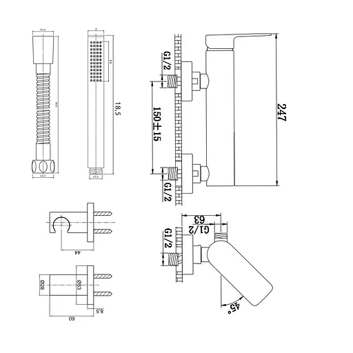 Смеситель для душа Kohlman Proxima chrome настенный KPL-QW120P Хром - фото 2