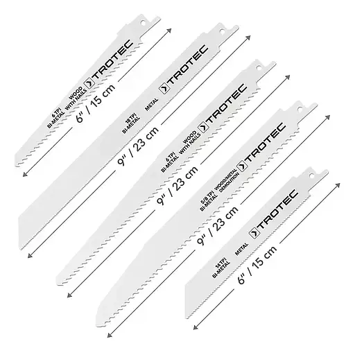 Набор пилочных полотен для пилы сабельной Trotec Wood/Metal Set 12 шт. (DAS302824) - фото 4