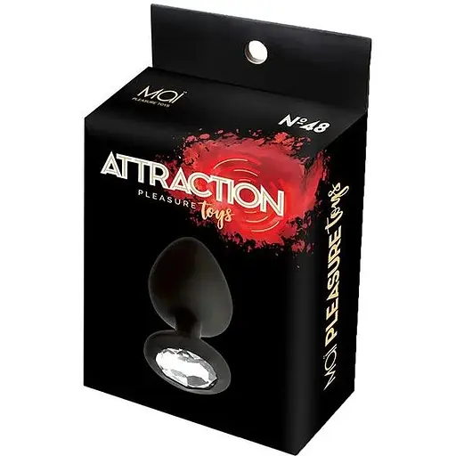 Анальна пробка з кристалом Mai Attraction Toys №47 Black - фото 3