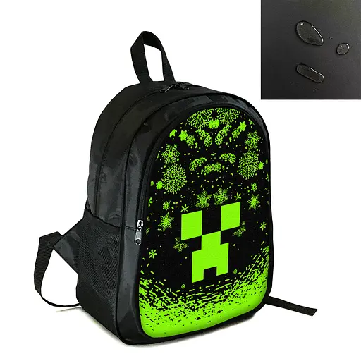 Рюкзак міський/шкільний 38×28см з принтом Minecraft Кріпер дитячий, підлітковий, спортивний (4171)