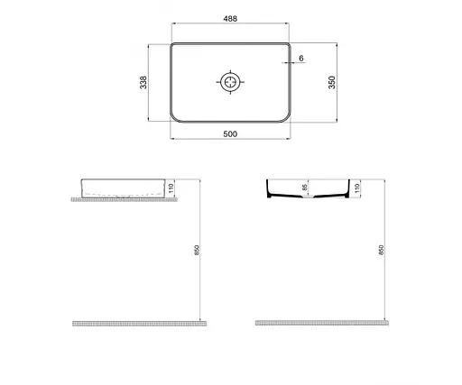 Тумба підвісна Sanwerk Алесса Air 60 Білий з Топ панеллю та умивальником Rapid 50x35 (MV0000899) Білий - фото 9