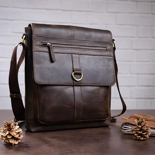 Чоловіча шкіряна сумка SHVIGEL 28х32х9 см sum0012485 - фото 7