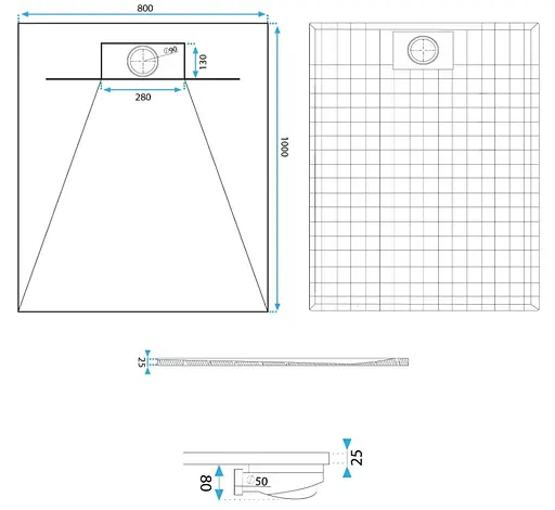 Душовий піддон Rea Bazalt 80x100 carrara white REA-K7000 Мармур - фото 7