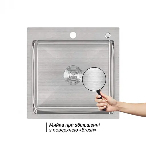 Кухонная мойка Lidz H5050 Brush 3.0 / 1.0 мм (LIDZH5050BRU3010) - фото 2