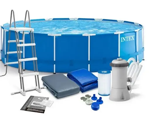 Басейн каркасний, 457x122 см, 16805 л, фільтр-насос, драбина, підстилка, тент