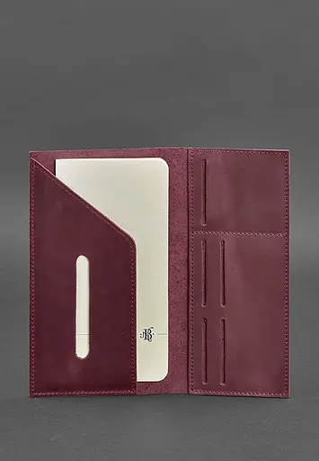 Кожаный тревел-кейс 3.1 бордовый Crazy Horse - фото 4