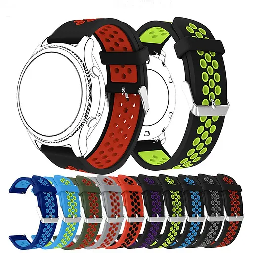 Ремешок Boorui для часов 22 мм Nike design черный с синим - фото 5