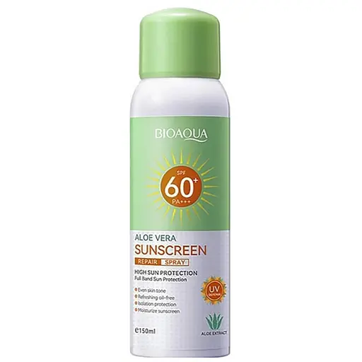 Сонцезахисний спрей BIOAQUA з алое віра SPF60+ PA+++ UVA/UVB 150 мл