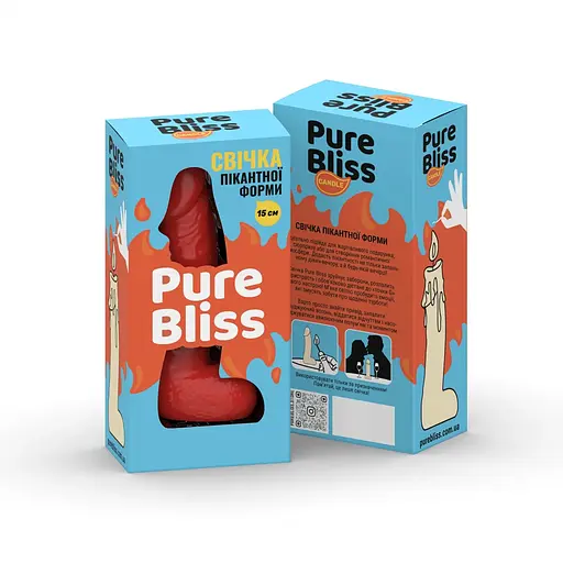 Свічка у вигляді члена Pure Bliss Mini Red 15 см - фото 7