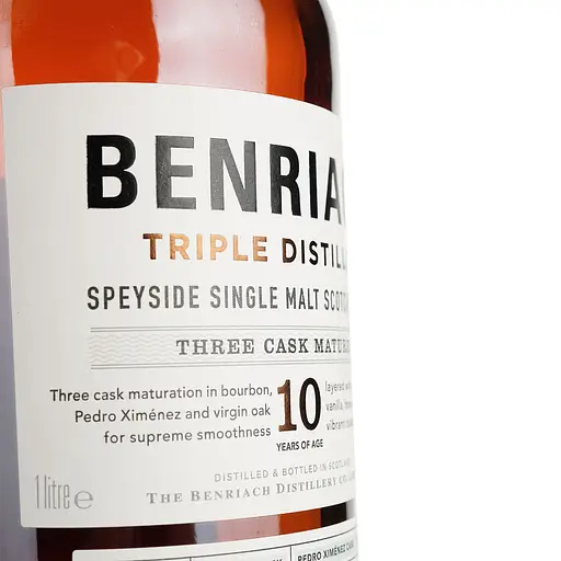 Віскі BenRiach Triple Distilled 10 Years Old 43% 1 л в подарунковій упаковці - фото 6