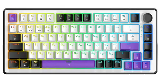 Клавіатура HATOR Hellyberry HK75 wireless White-Violet (HK75_wireless) - фото 1