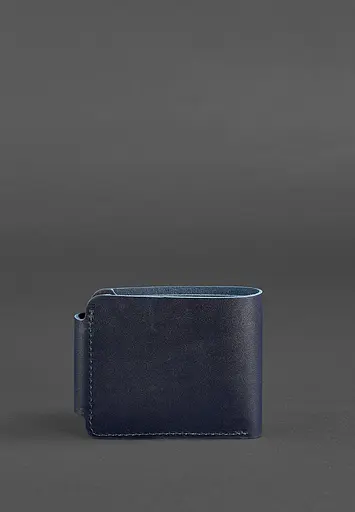 Мужской кожаный портмоне Zeus 9.0 темно-синий - фото 4