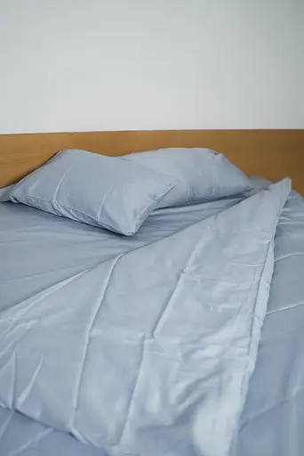 Комплект постельного белья сатин Ukrainian Sky синий - двухспальный - фото 2