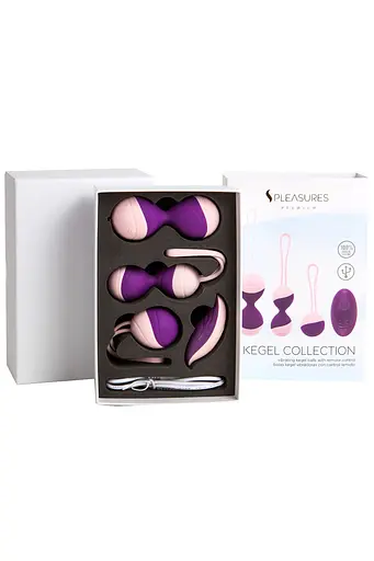 Набір вагінальних кульок Pleasures Premium Kegel Collection 3 шт (фіолетовий) - фото 3