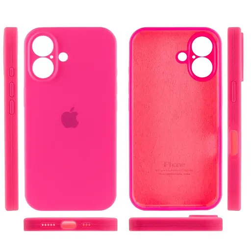 Чохол Silicone Case Full Camera Protective (AA) для Apple iPhone 16 Plus (6.7) Рожевий / Barbie pink - фото 3