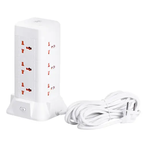 Сетевой фильтр-удлинитель Yiwu HP-5-7MF TOWER B23 4,8 м 9 розеток 3USB + 1PD и LED-лампа белый  - фото 6
