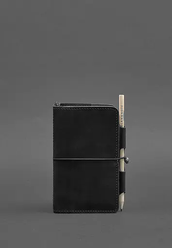 Кожаный блокнот (Софт-бук) 3.0 черный Crazy Horse - фото 2