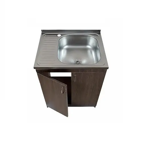 Тумба з накладною мийкою для кухні ЛДСП 60х60х83 см Венге (52867-01122) - фото 4