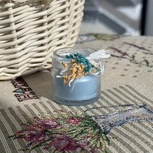 Пасхальная свеча голубая в баночке маленькая MIS LT - фото 3