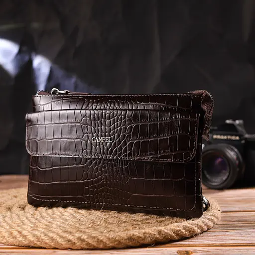 Клатч кожаный мужской Canpellini 21,5х13,5х1 см sum0022426 - фото 7