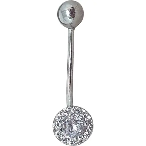 Срібна сережка для пірсингу пупка Ірій. 6029