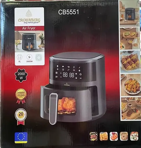Аерофритюрниця безмасляна Crownberg CB-5551 на 5л електрична аерогриль з сенсорним керуванням 2000Вт Чорний - фото 7