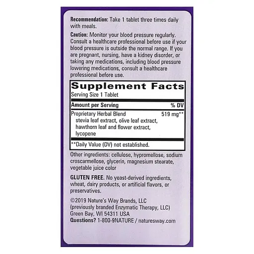 Комплекс екстрактів Nature's Way BP Manager, 90 таблеток для підтримки артеріального тиску - фото 2