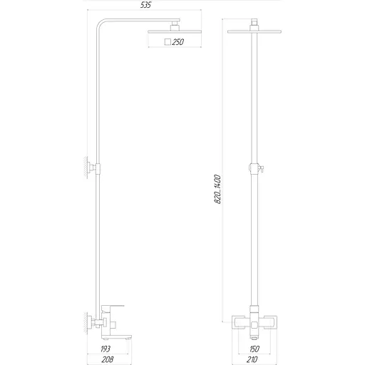 Душова система Globus Lux Sicilia VAN-SBQ-SH-02-304 000021908, Нержавіюча сталь - фото 5