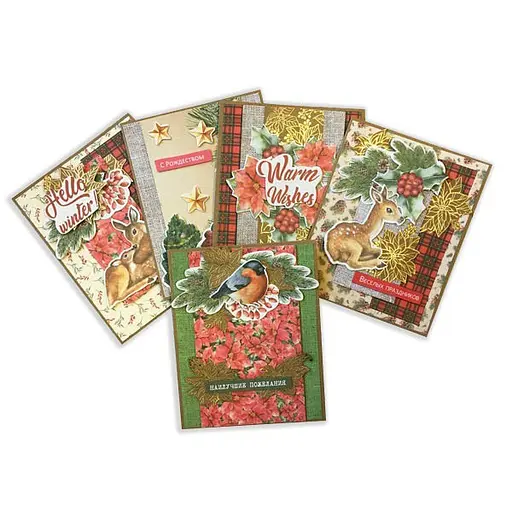 Набор для создания поздравительных открыток "Our warm Christmas" Fabrika Decoru FDGCK-019 - фото 1