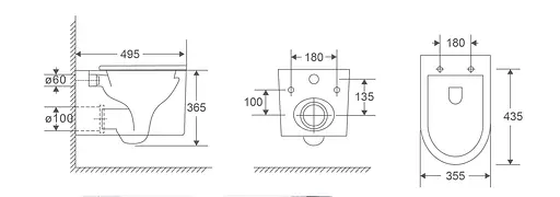 Унитаз подвесной Mixxus Premium Topper-0101-T3 495x355x375 мм, система смыва Tornado 1.0 MP6476, Белый - фото 4