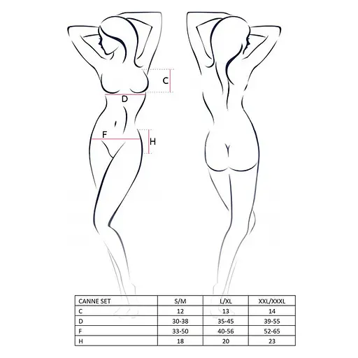Комплект белья Passion CANNE Set black L/XL - фото 3