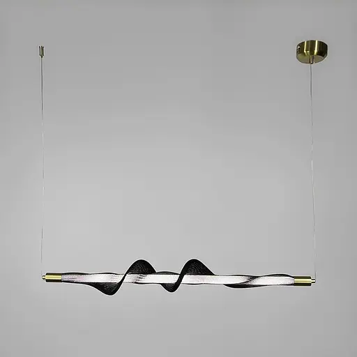 Світлодіодний горизонтальний світильник у латунному корпусі із чорною сіткою 80 см | Арт. DE36/800 H BK | Line F - фото 2