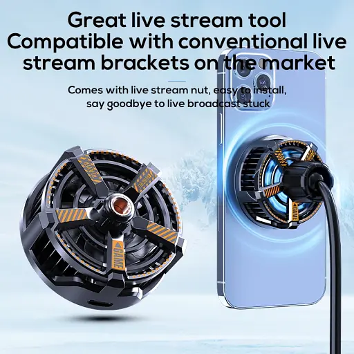 Магнітний кулер активне охолодження для телефону / планшета Memo CXA3 з безпровідний зарядкою Black (18525) - фото 6