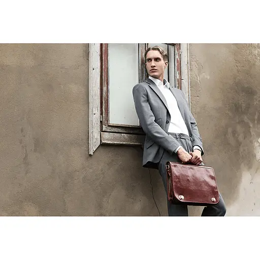 Кожаный мужской портфель Time Resistance 28х40х11 см sum0026023 - фото 5