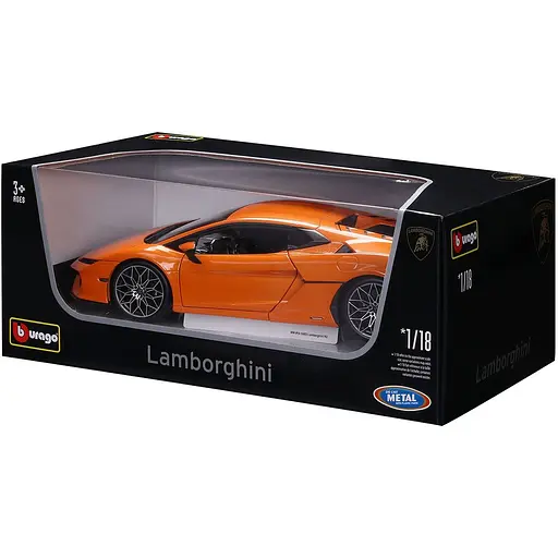 Автомодель Bburago Lamborghini Temerario 1:18 оранжевая (18-11052Or) - фото 8
