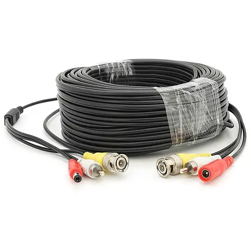 Патчкорд комбинированный коаксиальный + питание + звук BNC + DC + AV 40m, черный