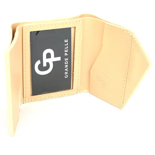 Кожаный кошелек Mini с асимметричным клапаном Grande Pelle 10х9.5х2 см acs0032123 - фото 2