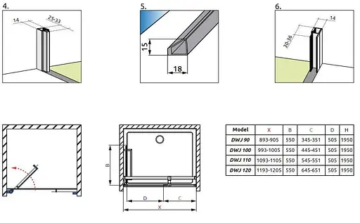 Душові двері Radaway Carena DWJ 120 см 34332-01-01NL - фото 5