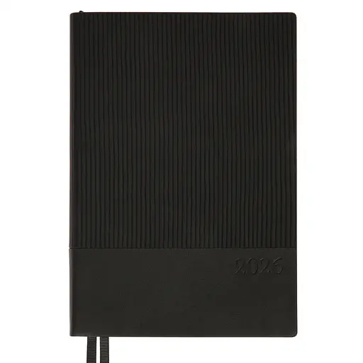 Щоденник-діловий записник А5 Leo Planner Velvet 2026 м'який чорний 368 сторінок (252638) - фото 2