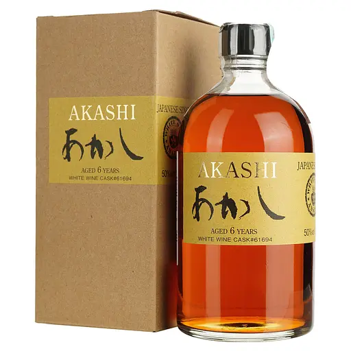 Віскі Akashi Single Malt White Wine 6 Year Old 50% 0.5 л в подарунковій упаковці