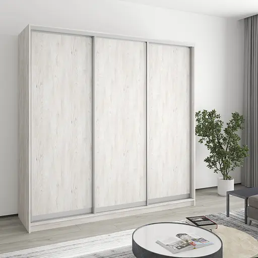 Шафа-купе тридверна MebelStar Комбо AL 3ДСП 210x45x210 см Аляска сірий (MBS-3185)