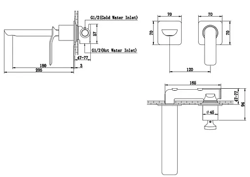 Смеситель для умывальника Kohlman Experience graphite + BOX скрытого монтажа QW180EG Графит - фото 2