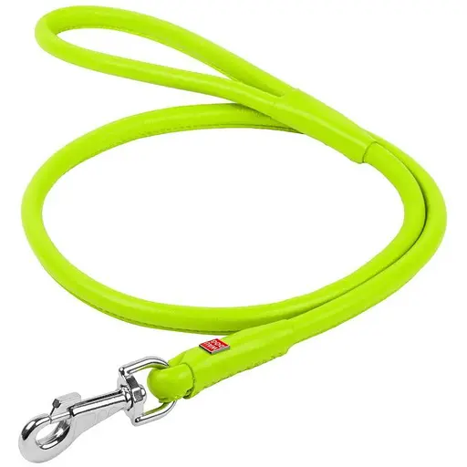 Повідець для собак Waudog Glamour шкіряний круглий, салатовий