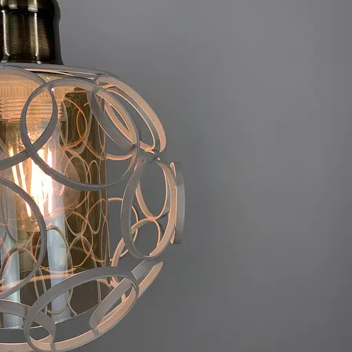 Підвіс в стилі Лофт у білому круглому корпусі Line.F Колір плафона Графітовий - фото 2