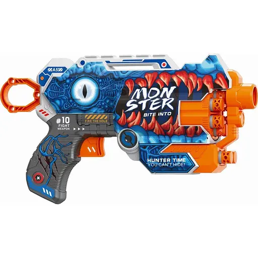 Игрушечный детский пистолет мех. с мягк. патронами (12 шт.) (монстр) (23х14 см) - фото 1