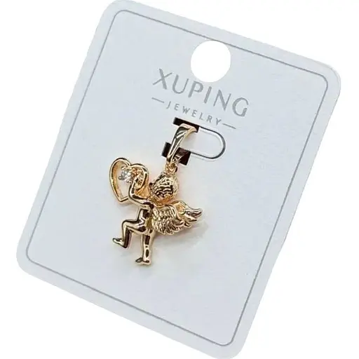 Жіночий кулон-підвіска Xuping Ангел з серцем з медичного золота з покриттям справжнім золотом 18K Гіпоалергенна - фото 1