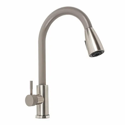 Смеситель для кухни с выдвижным изливом Platinum KT 8203 (8614) Дюна комби Терра - фото 1