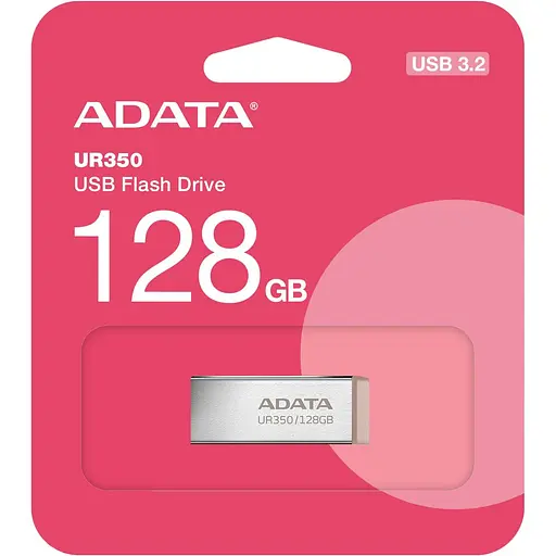 Флеш-накопичувач Adata Flash 128Gb USB 3.2 UR 350 Silver/Beige (UR350-128G-RSR/BG) - фото 4